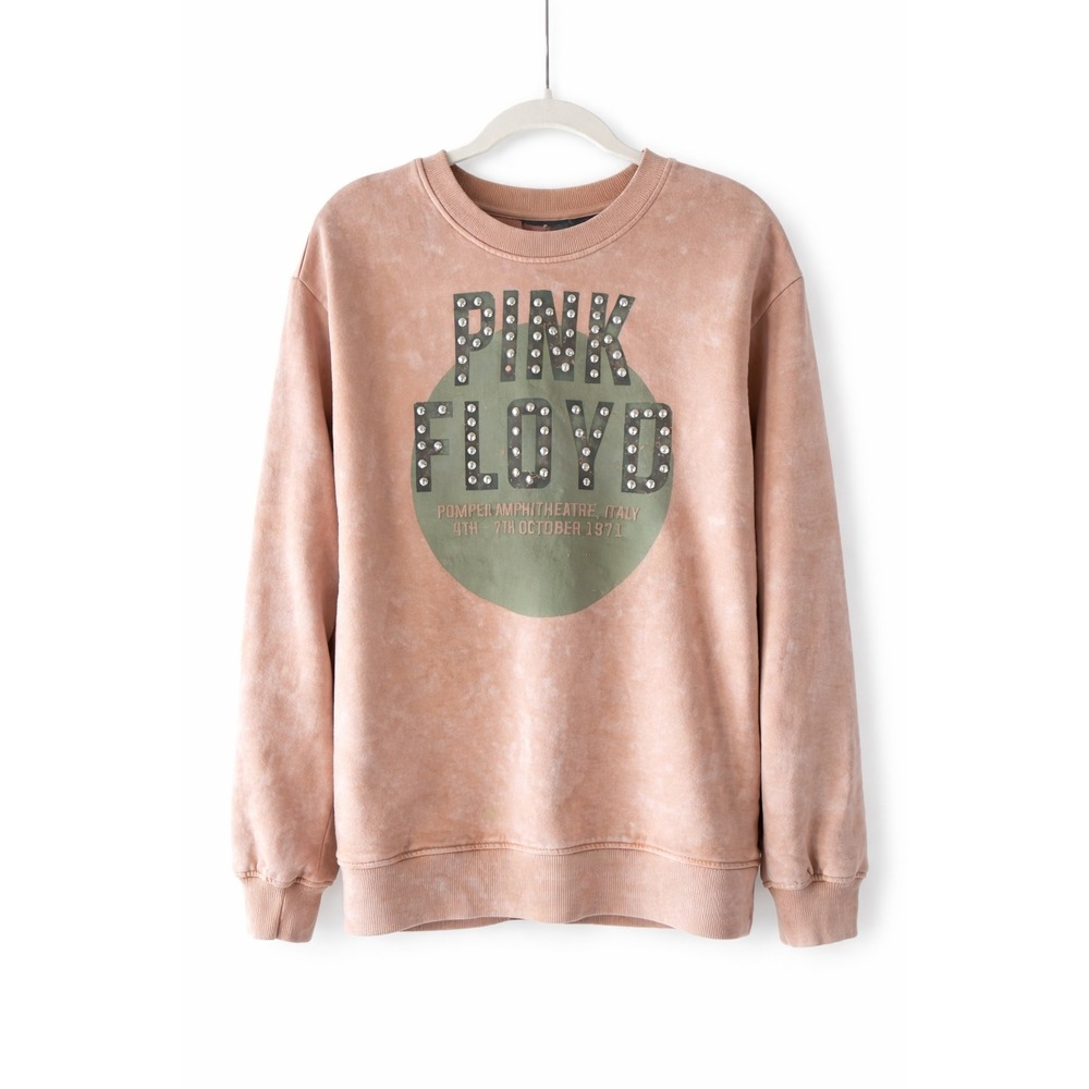 Pink Floyd Studded Pompeii Graphic Pullover Sweatshirt Mineral Wash Size M